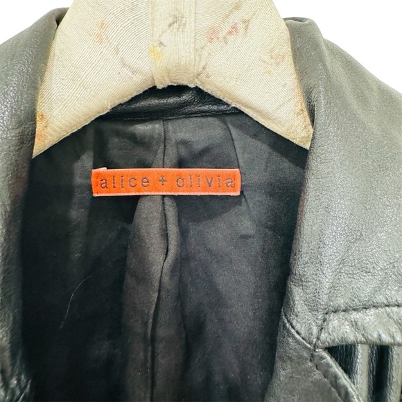 Alice & Olivia Black genuine Leather Jacket - Picture 6 of 13